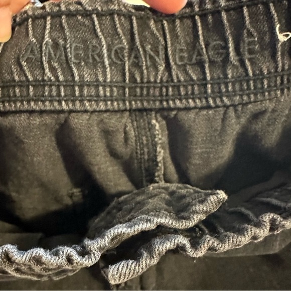 American Eagle Black Washed Jean Shorts - Picture 3 of 5